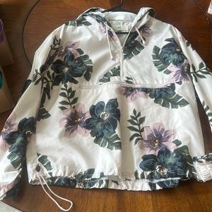 Floral windbreaker, raincoat, hooded rain jacket